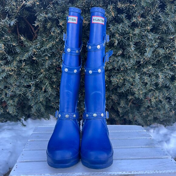 Hunter Festival Wellington Studded Tall Rain Boots - Size 8 - Picture 3 of 14
